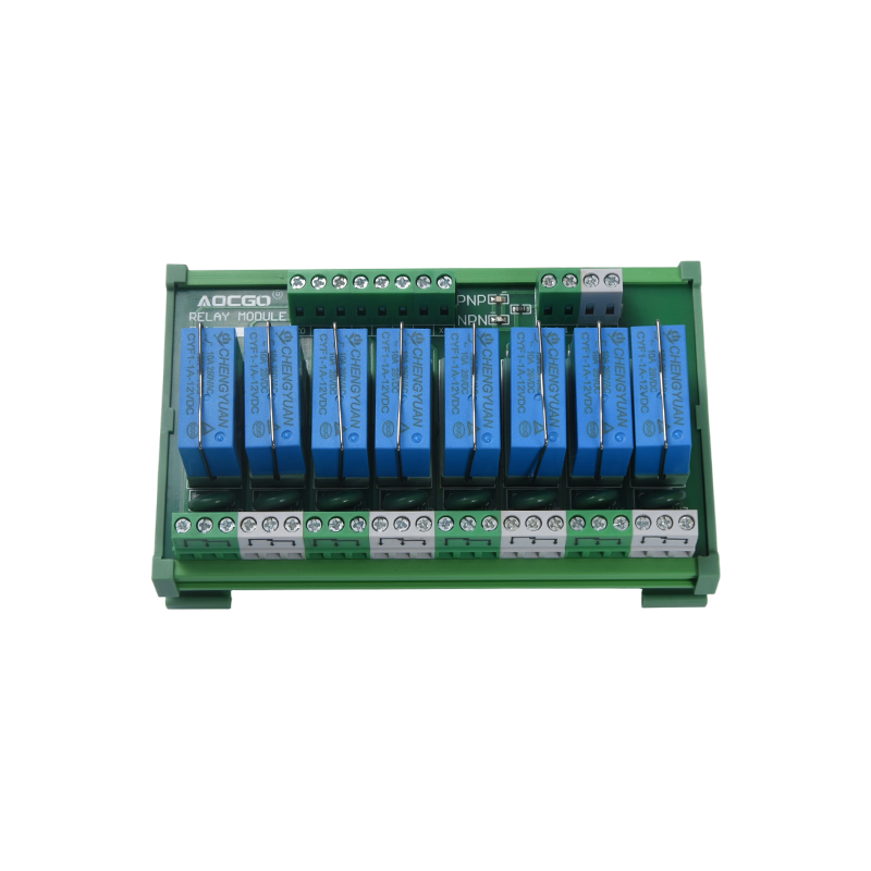 MCYF1 relemoduuli, 14F kiskorelemoduuli, 14F 10A teollisuusliitäntämoduuli.